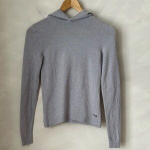 Aritzia TNA 100% extra merino wool sweater hoodie size XS light blue grey